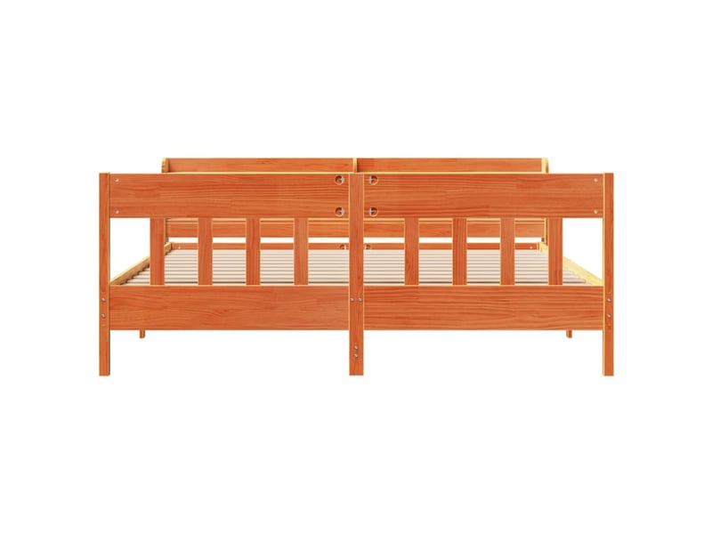  Lit double- lit adulte -  cadre de lit sans matelas  marron 180x200cm bois pin massif  - Conforama C