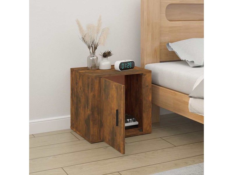  Table de chevet chanmbre, table d'appoint chêne fumé 50x39x47 cm shl7828  - Conforama C