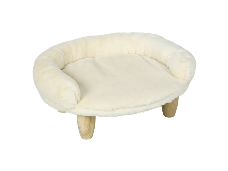  Canapé surélevé 47x40x20 cm déhoussable bois blanc crème  - Conforama A