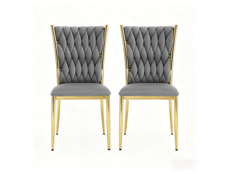  Lot de 2 chaises design haut dossier - bureau à domicile, cuisine et salon  - Conforama A