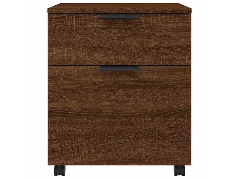  Caisson de bureau, classeur mobile avec roues chêne marron 45x38x54 cm bois  - Conforama C