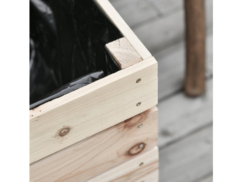  Jardinière surélevée 50 x 30 x 60 cm – naturel – lot de 4 modulable avec drainage pour plantes  - Conforama D