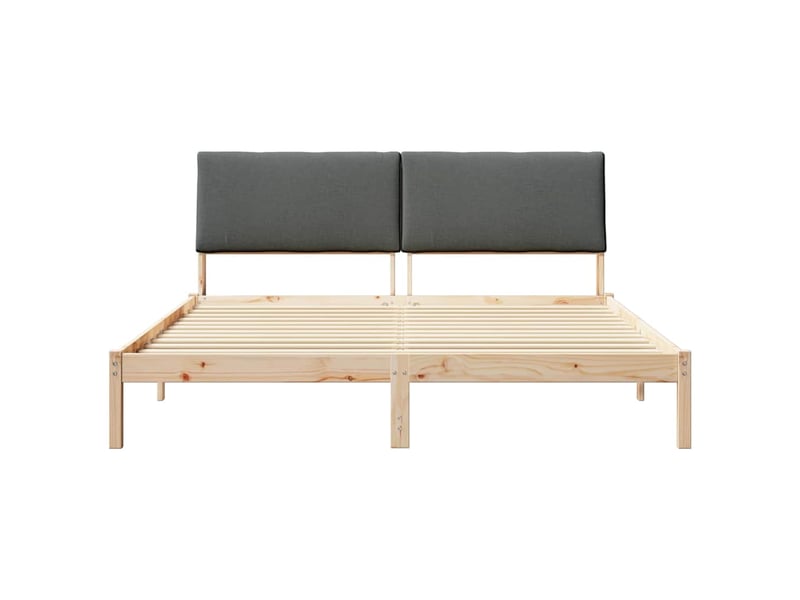  Lit double- lit adulte -  cadre de lit avec tête de lit marron et gris foncé 180 x 200 cm  - Conforama D