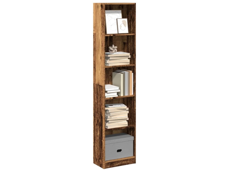  Bibliothèque, meuble de rangement salon vieux bois 40x24x176 cm bois d'ingénierie  - Conforama B