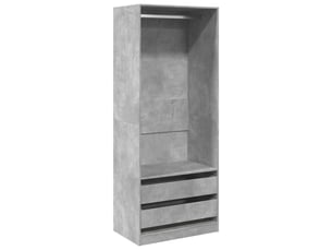 Garde-robe, armoire de rangement gris béton 80x50x200 cm bois d'ingénierie shl53222