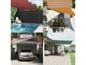 Voile d'ombre - voile d'ombrage - voile parasol orange et marron 4 x 5 m 100 % polyester oxford