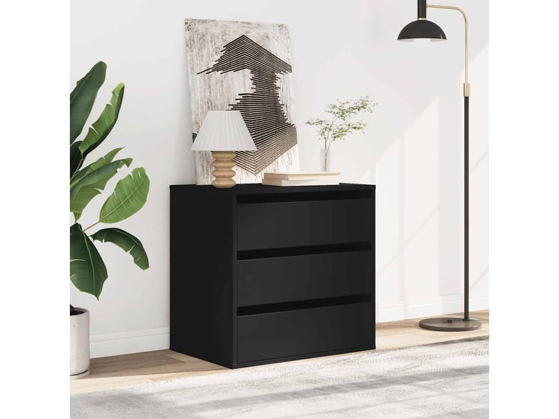  Commode chambre adulte, commode d'angle noir 60x41x58 cm bois d'ingénierie  - Conforama C