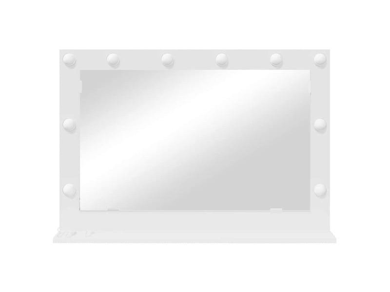  Miroir de vanité, miroir de coiffeuse blanc 80 x 15 x 18 cm verre et bois composite cf62740  - Conforama D