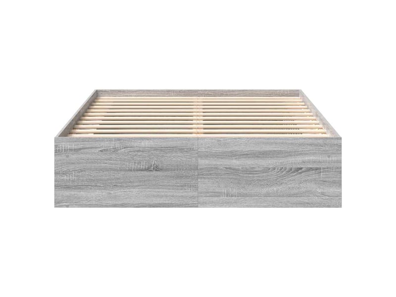  Lit double- lit adulte -  cadre de lit sans matelas sonoma gris 120x190 cm  - Conforama D