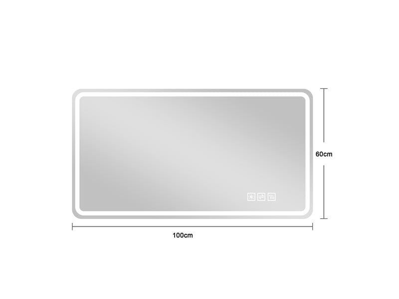  Miroir de salle de bains 100x60 cm led anti-buée argenté  - Conforama E