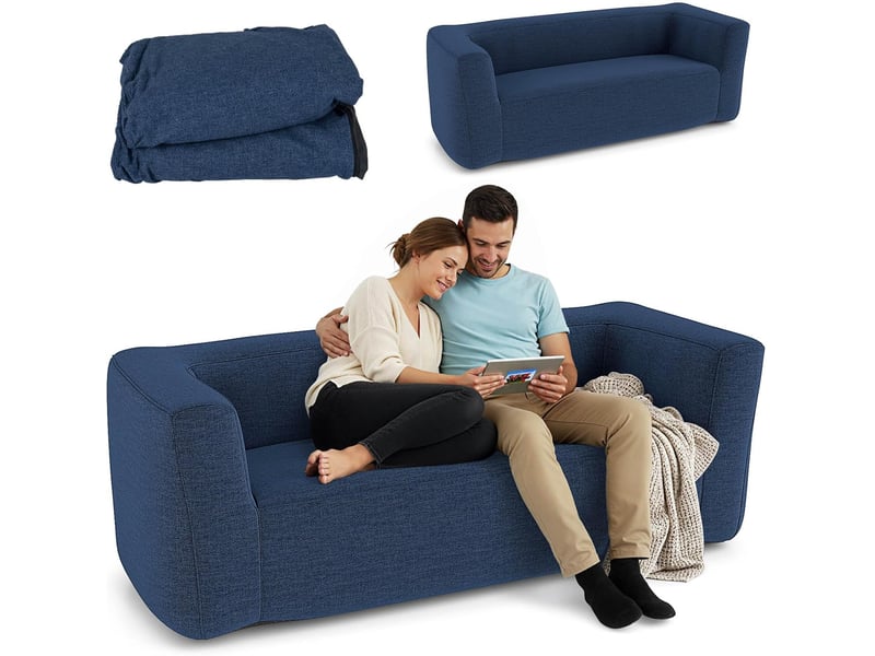 Canapé gonflable 2 places, fauteuil gonflable portable charge 300kg avec housse amovible, accoudoirs larges, canapé pour 2 personnes  - Conforama A