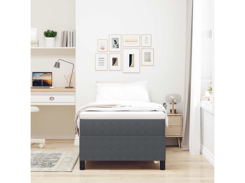  Lit simple- lit adulte -  cadre de lit plateforme gris foncé 100 x 200 cm  - Conforama B
