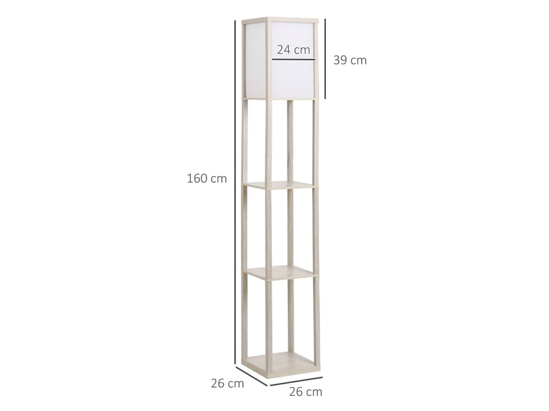  Lampadaire 26x26x160 cm e27 mdf blanc  - Conforama D