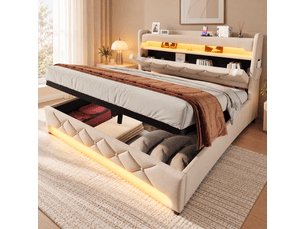 Lit coffre 140x190 cm <strong></strong> <strong>Bliss Lite</strong> coloris beige