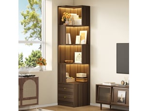 Bibliotheque coloris marron 4 étagère(s) <strong>DESVIAE</strong> <strong></strong> - 43.5 cm x 180 cm
