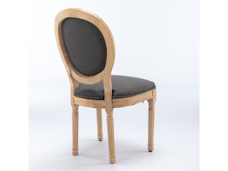  Chaise - lot de 2 - lin - gris - pour salon et séjour 59.5x49x95cm - Conforama E