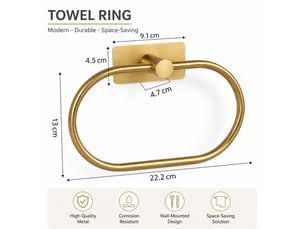 Anneau de serviette en acier inoxydable, ovaleroundsquare, brossé, pour salle de bain