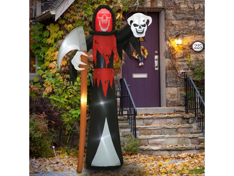  Décoration halloween faucheuse géante 3,7 m avec éclairage led, figure gonflable lumineuse pour extérieur  - Conforama D