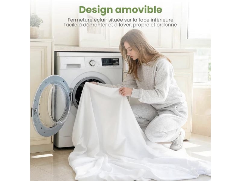  Surmatelas 140x200, en mousse confort, épaisseur 5 cm, matelas 2 place avec housse amovible– ergonomique, hygiénique, respirant  - Conforama W