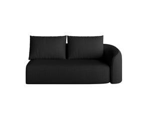 Canapé d'angle compressé droit fixe <strong>STILVORA</strong> <strong></strong> 2 places Tissu Noir