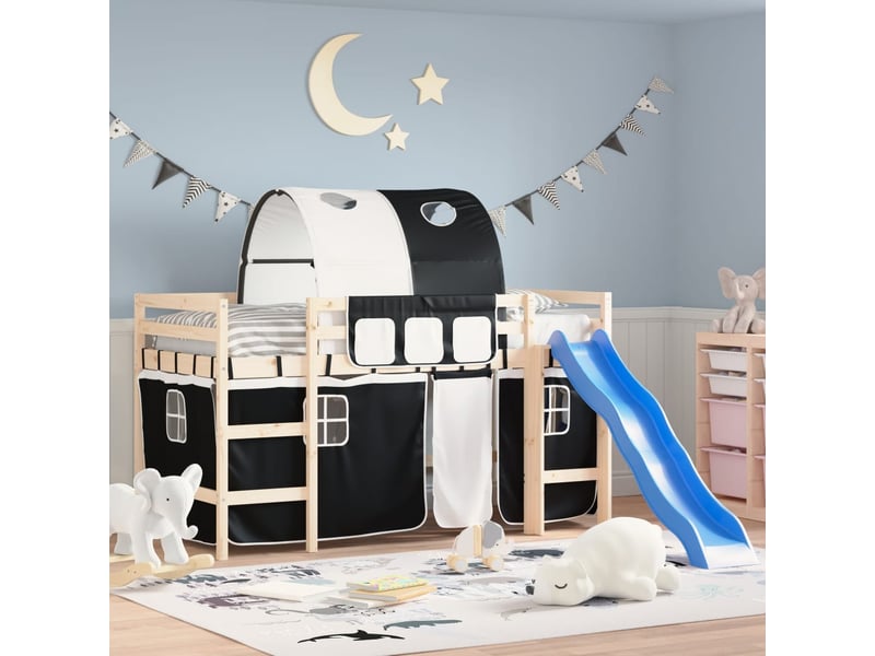  Rideaux pour lit mezzanine avec tunnel blanc et noir polyester cf44931  - Conforama B