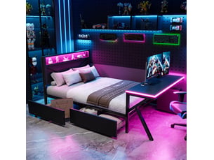 Lit combiné 140x200 cm OKWISH coloris noir