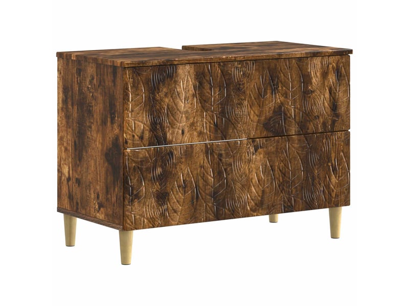 Meuble sous lavabo de salle de bain delft chêne fumé cf64857 - Conforama A