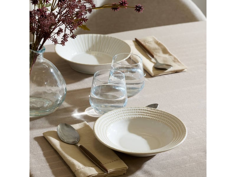 Lot de 6 assiette creuse à bord trait camille d.20 blanc CAMILLE - Conforama D