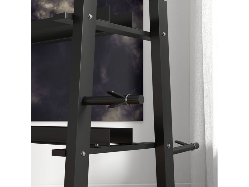  Rack de rangement pour haltères en acier 131x75x80 cm – noir – 3 niveaux, charge jusqu'à 200 kg  - Conforama D