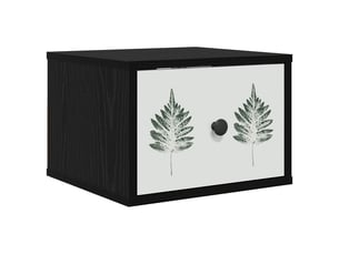 Table de chevet - cabinet de chevet - table de nuit mural hanau chêne noir 36 x 33 x 25 cm