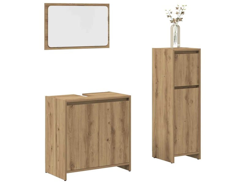  Ensemble de meubles salle de bain 3 pcs bois d'ingénierie cf63945  - Conforama B