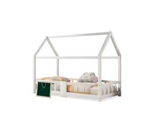 Lit cabane 90x200 cm MAISENTIEL coloris blanc