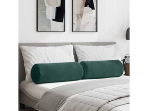 Lot de 2 coussins d'accent, coussins décoratifs, coussins lombaires vert foncé ø 25 x 70 cm cf56757