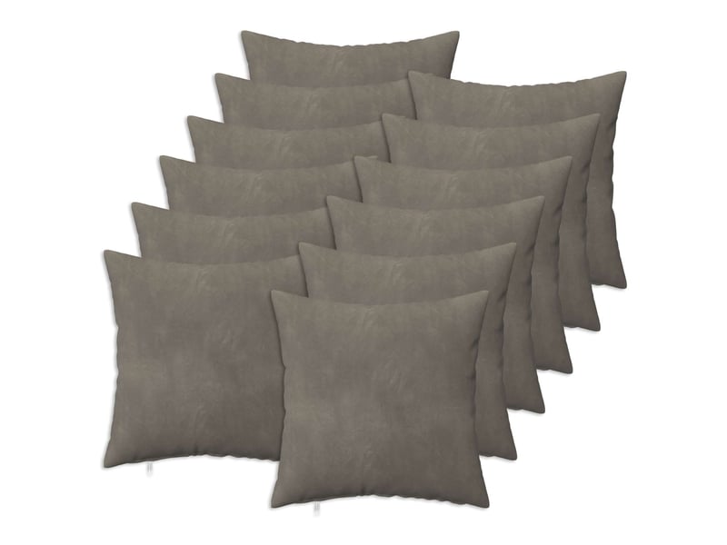Lot de 12 coussins avec oreiller, coussins décoratifs heerlen gris clair velours cf50125 - Conforama B
