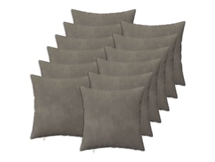 Lot de 12 coussins avec oreiller, coussins décoratifs heerlen gris clair velours cf50125