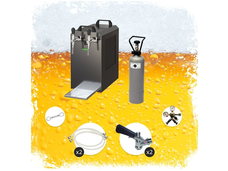  Tireuse à bière complète 2 becs avec kit pro et refroidisseur  - Conforama A