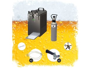 Ensemble complet tireuse a biere - stream 80 machine a biere, pompe a biere 2 lignes, 90 litresh, professionnelle, keg 2: type a; keg: keykeg