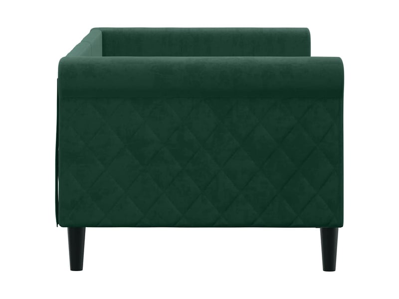 Lit simple- lit adulte - lit de repos sans matelas vert foncé 80x200 cm velours - Conforama C