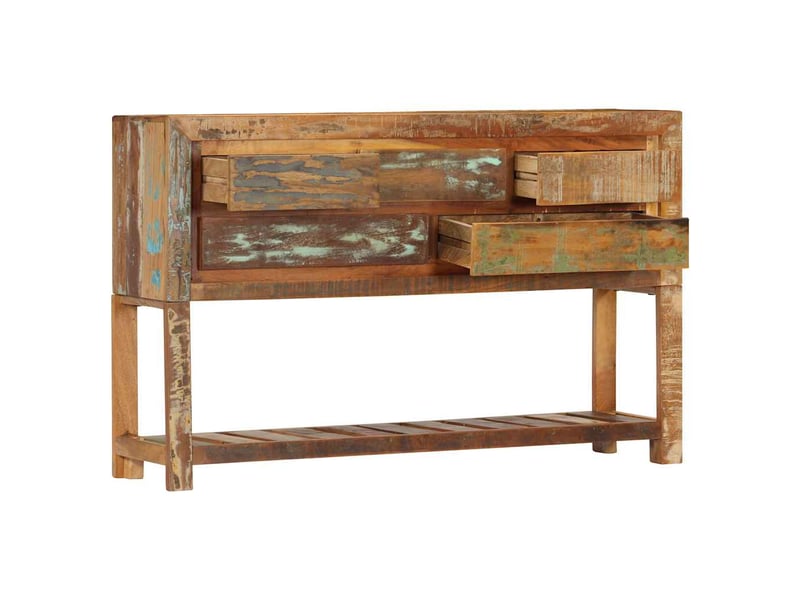  Buffet - bahut - meuble de rangement 120x30x75 cm bois de récupération solide  - Conforama D