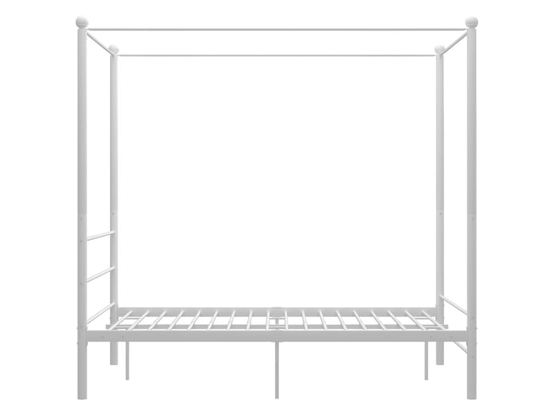  Lit double- lit adulte -  cadre de lit à baldaquin sans matelas blanc métal 120x200 cm  - Conforama C