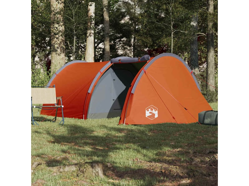  Tente de camping, tente tunnel 4 personnes orange imperméable  - Conforama C