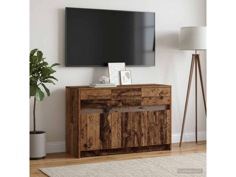 Meuble tv - banc tv - meuble de rangement 91 x 34 x 61 cm bois ancien bois d'ingénierie - Conforama D