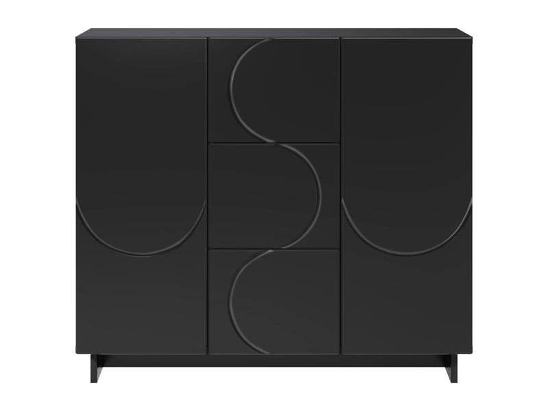 Buffet - bahut - meuble de rangement noir 85,5 x 31 x 75 cm bois d'ingénierie - Conforama D
