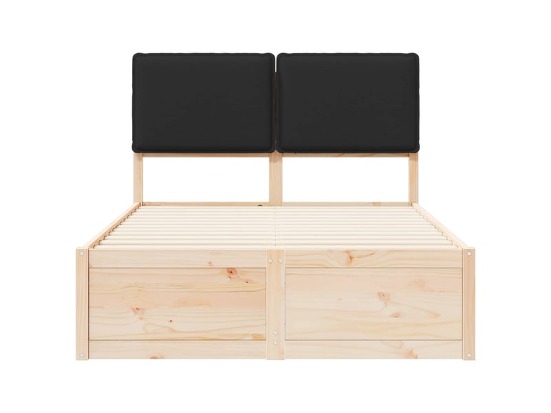  Lit double- lit adulte -  cadre de lit avec tête de lit rembourrée noir 120 x 190 cm  - Conforama D