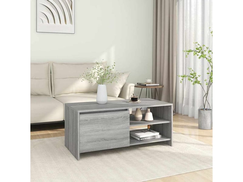  Table basse - table de salon - table à thé sonoma gris 102x50x45 cm bois d'ingénierie  - Conforama B