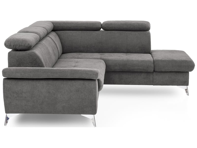 Canapé d'angle droit convertible 4 places en tissu ALLY 2 coloris gris - Conforama C