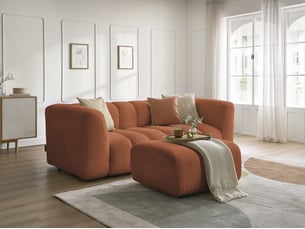 Canapé droit fixe BOBOCHIC TALIA 3 places Tissu orange
