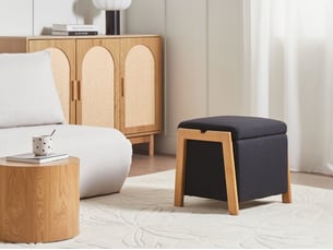 Pouf / repose pied <strong>BELIANI</strong> <strong></strong> noir