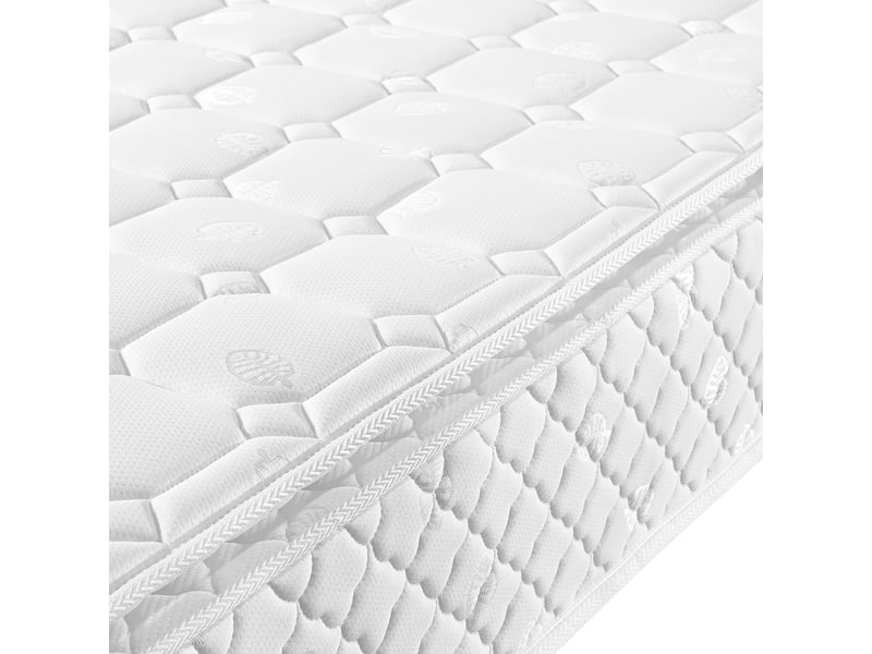  Matelas 160x200cm, ép.25cm, ressorts ensachés + mousse mémoire, fermeté moyenne h3, 7 zones, blanc  - Conforama E