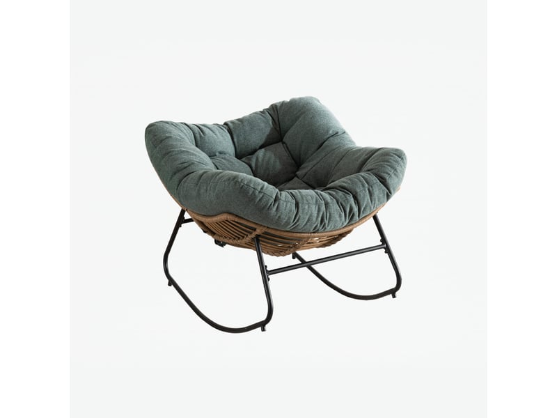  Fauteuil à bascule moderne en chenille, pour salon, chambre et chambre de bébé  - Conforama E